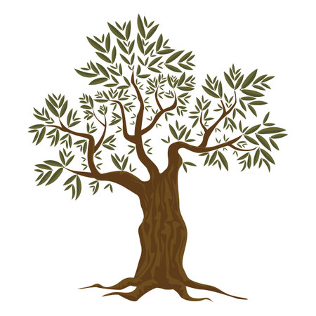 Olive tree silhouette symbolのイラスト素材