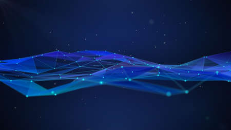 3D illustration. Abstract polygonal space with polygons and lines. technologies. Futuristic Digital...