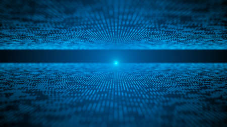 moving particles on a background. Futuristic illustration. The matrix. Corrupt code. 3d renderingの写真素材