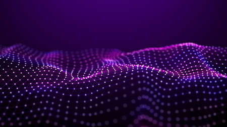 Futuristic waves. The concept of big data. network connection. Cybernetics. Abstract dark background...