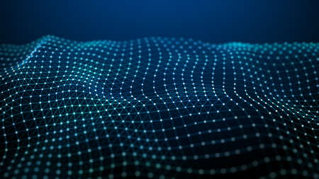 Futuristic waves. The concept of big data. network connection. Cybernetics. Abstract background of...