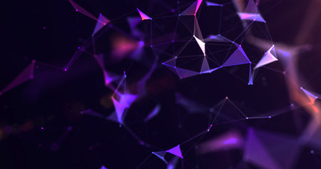 Futuristic glow wave. The concept of big data. network connection. Cybernetics. Abstract background of dots connected by lines. digital landscape. 3d rendering.の写真素材