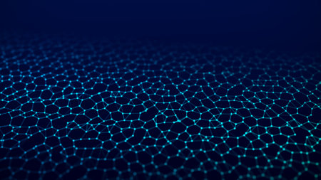 Futuristic glow wave. The concept of big data. network connection. Cybernetics. Abstract background...