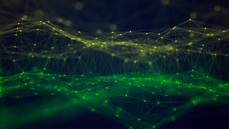Futuristic glow wave. The concept of big data. network connection. Cybernetics. Abstract background...