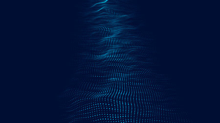 Digital background with noise effect. Corrupt code. matrix failure. falling particles. Big data visualization. Vector illustration of a binary code.のイラスト素材
