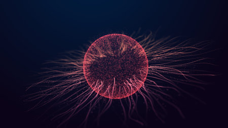 Abstract illustration of bacteria, viruses. Graphic design. microbiology, science. 3D medical...