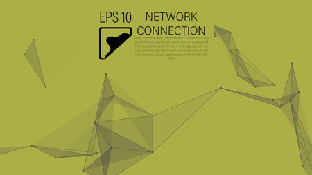 Connection to the global network. Abstract vector dots and lines with triangles. The concept of big data, digital technology, science and information technology development.のイラスト素材