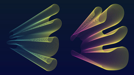 Twisted lines. Vector abstract background. Illustration in a minimalist style.のイラスト素材