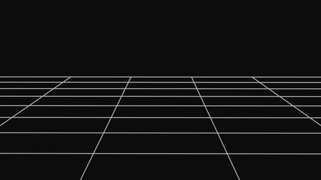 Perspective grid on a black background. Futuristic vector illustration. Background in the style of...