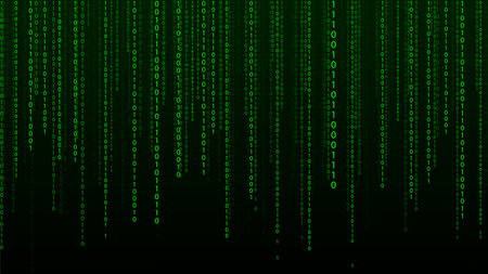 Digital green matrix. Binary code. Vector illustration.のイラスト素材