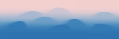 Abstract vector background, imitation of a mountain landscape, hills in the fog, the color of dawnのイラスト素材