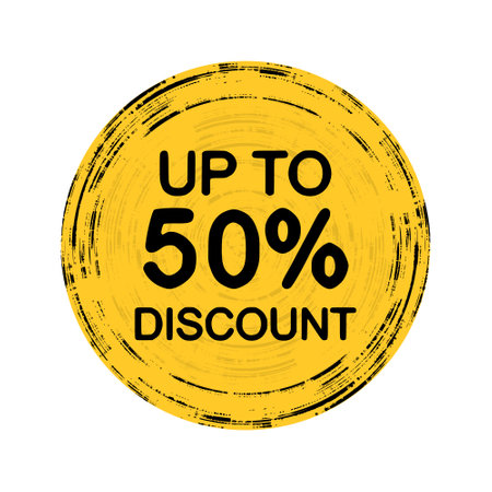 Discount up to 50 percent, design element, vector stickersのイラスト素材