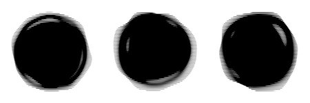 Set of grunge circles elements, black isolated on white background, vector designのイラスト素材