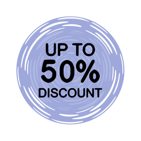 Discount up to 50 percent, design element, vector stickersのイラスト素材