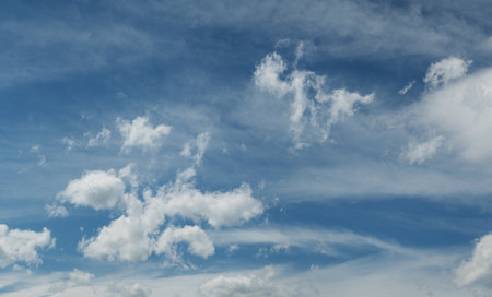 Blue sky with white clouds, natural backgrounds