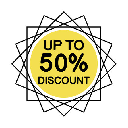Discount up to 50 percent, design element, vector stickersのイラスト素材