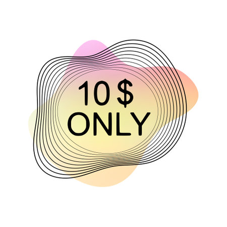 10 dollars only, design element, vector stickersのイラスト素材