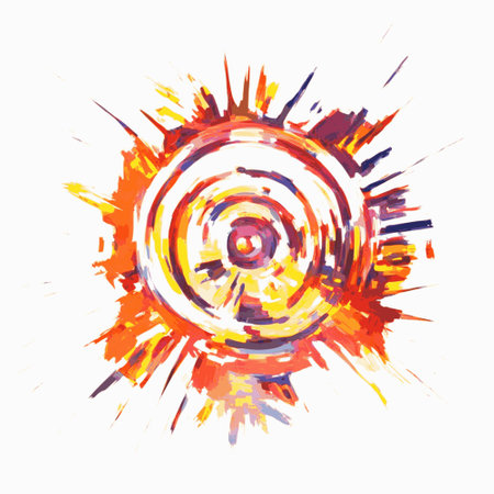Colorful drawing of the sun, abstract stylization, vector illustration