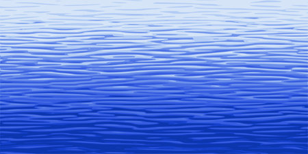 Ripples and water waves, sea surface, vector natural backgroundのイラスト素材