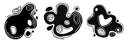 Abstract designs and shapes, black vector elements on white backgroundのイラスト素材