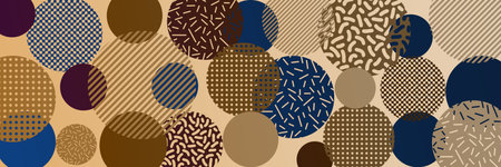 Abstract vector background, banner, irregular circles of different sizes and texturesのイラスト素材