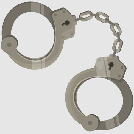 Steel handcuffs for the guilty of a crimeのイラスト素材