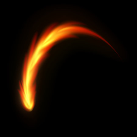 fire trail on black backgroundのイラスト素材