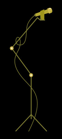 stand with a microphone on a black backgroundのイラスト素材