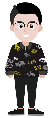 young man cartoon with glassesのイラスト素材