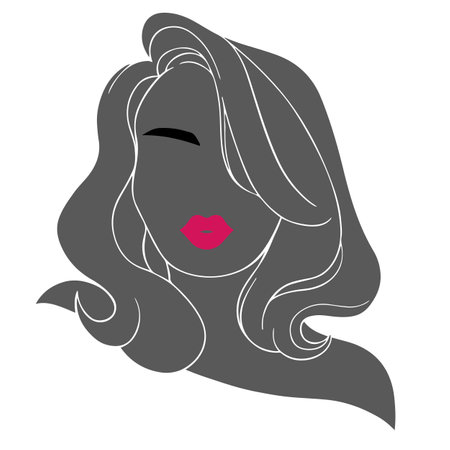 woman face for advertising cosmetics silhouetteのイラスト素材