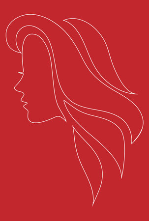 female face drawn with linesのイラスト素材