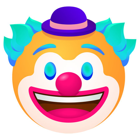 emoji clown face vector illustrationのイラスト素材