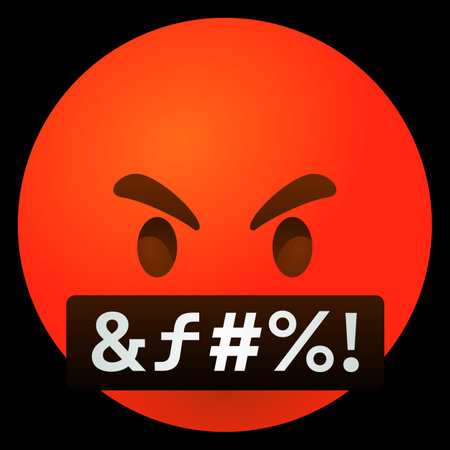 emoji. face with symbols in the mouthのイラスト素材