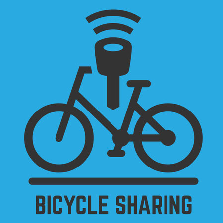 bike sharing logo vector illustrationのイラスト素材
