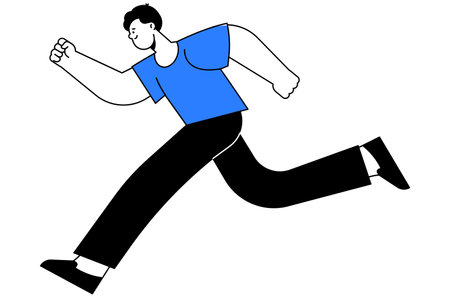 man running towards the goalのイラスト素材