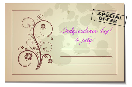 4th july usa independence day greeting cardのイラスト素材