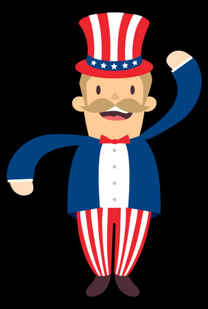 man in usa flag clothes - uncle samのイラスト素材