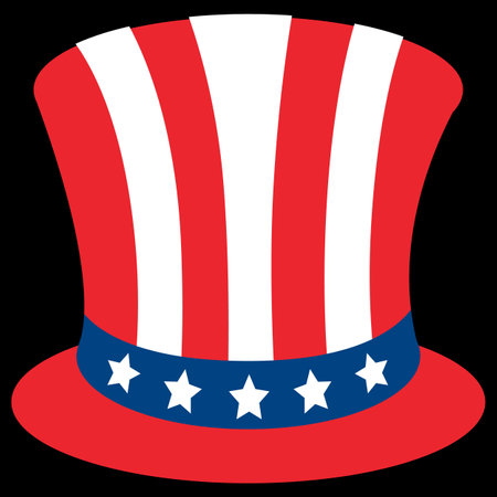<p>hat in usa flag colors for independence day</p>のイラスト素材