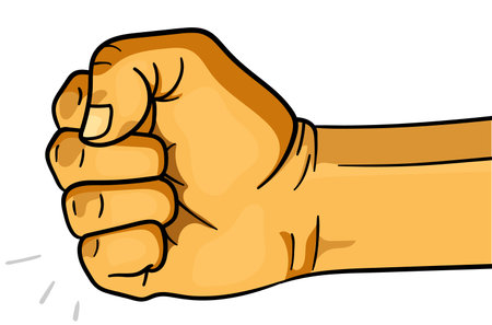 hand fist hitting the tableのイラスト素材