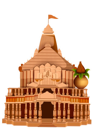 indian religious temple vector illustrationのイラスト素材