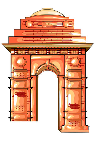 indian monument gate of india archのイラスト素材