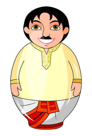 doll from india in the form of matryoshka menのイラスト素材