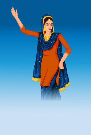 Indian woman in national dressのイラスト素材