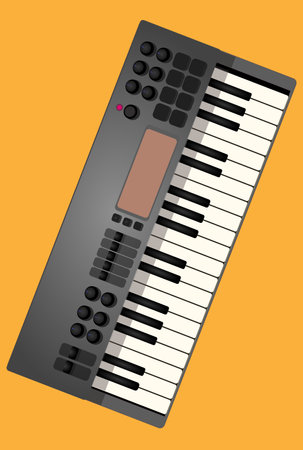 musical instrument synthesizer vector illustrationのイラスト素材