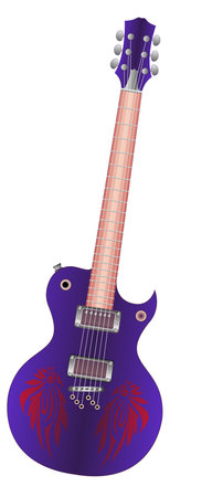 musical instrument - electric guitar vector illustrationのイラスト素材
