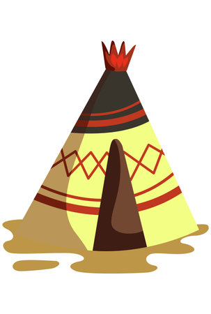 native american wigwam dwelling vector illustrationのイラスト素材