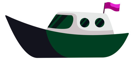 green ship with flag vector illustrationのイラスト素材