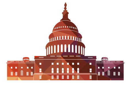 white house in usa vector illustrationのイラスト素材
