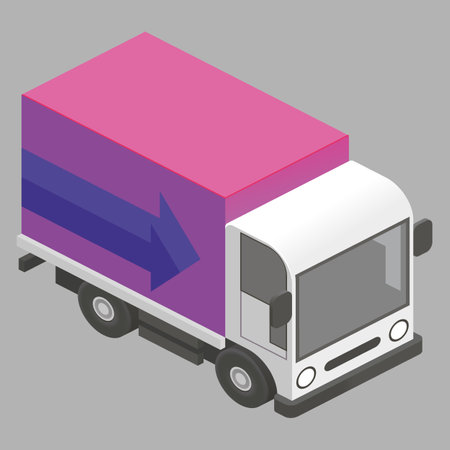 cargo three-dimensional vehicle for transporting goodsのイラスト素材