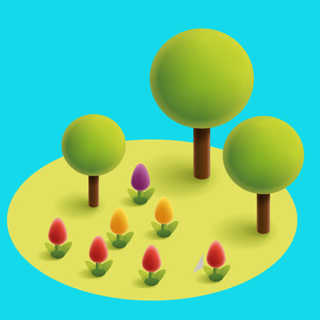 toy lawn of geometric shapesのイラスト素材